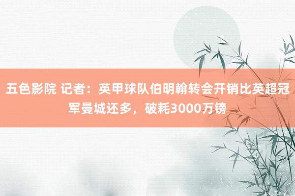 五色影院 记者：英甲球队伯明翰转会开销比英超冠军曼城还多，破耗3000万镑
