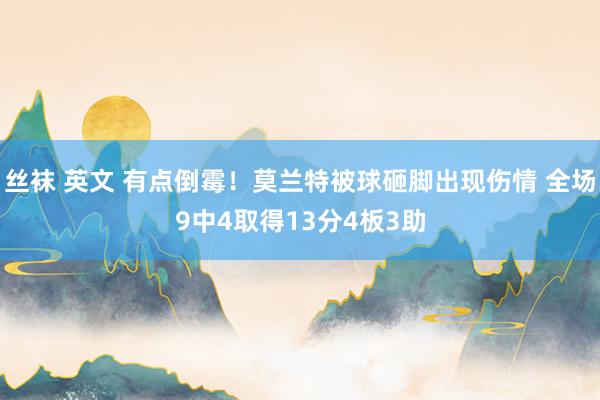 丝袜 英文 有点倒霉！莫兰特被球砸脚出现伤情 全场9中4取得13分4板3助