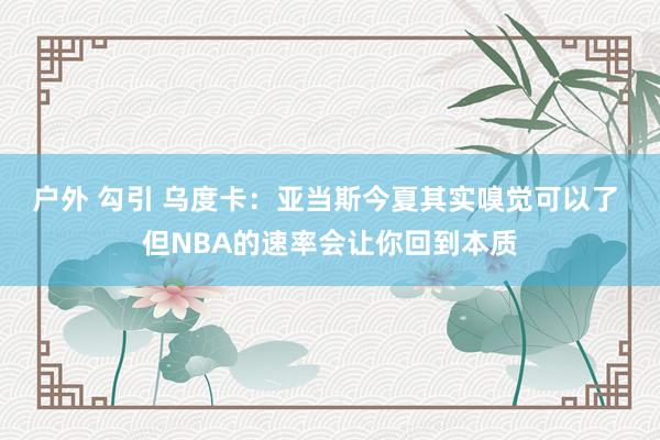 户外 勾引 乌度卡：亚当斯今夏其实嗅觉可以了 但NBA的速率会让你回到本质